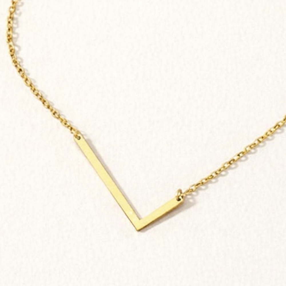 Gold Large Initial Necklace (9023)